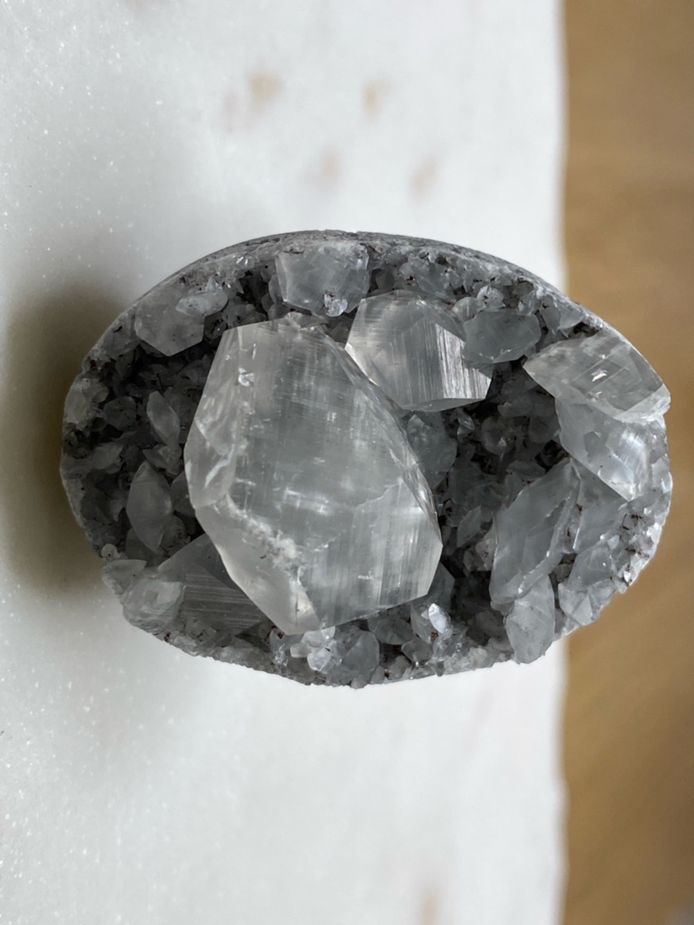 Raw Apophyllite Ring • Natural Sparkling Crystalline Gemstone • Silver Statement - Picture 9 of 16